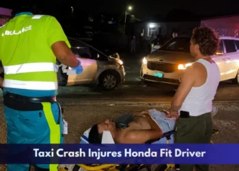 Taxi Crash Injures Honda Fit Driver
