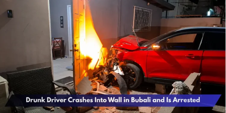 Drunk Driver Crashes Into Wall in Bubali and Is Arrested Drunk Driver Crashes Into Wall in Bubali and Is Arrested