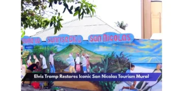 Elvis Tromp Restores Iconic San Nicolas Tourism Mural