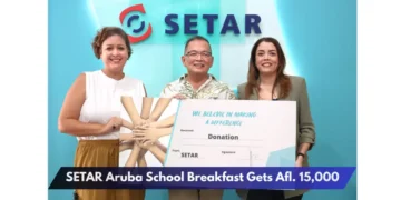 SETAR Aruba School Breakfast Gets Afl. 15,000