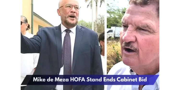 Mike de Meza HOFA Stand Ends Cabinet Bid Mike de Meza HOFA Stand Ends Cabinet Bid