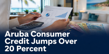 Household budget and Aruban florins illustrating the rise in Aruba consumer credit
