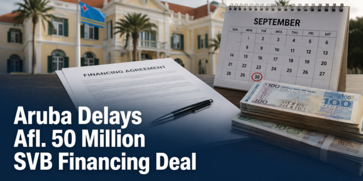 Financing document, September 30 calendar and Aruban florins representing the SVB deal delay