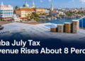Aruba July Tax Revenue Rises About 8 Percent Aruban florins and financial charts illustrating Aruba July tax revenue growth