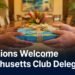 International Lions club members meeting at a community hall in Aruba