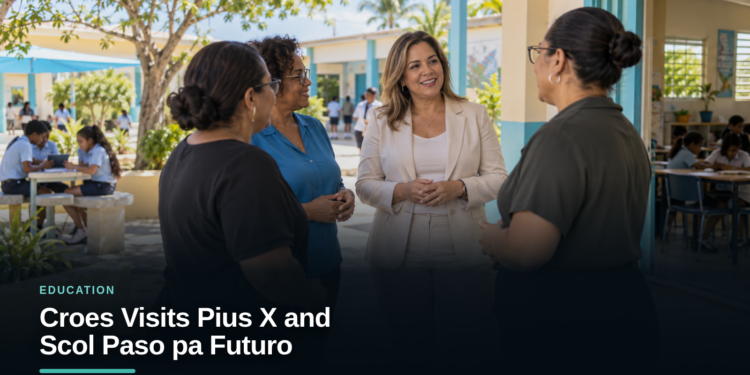 Croes Visits Pius X and Scol Paso pa Futuro