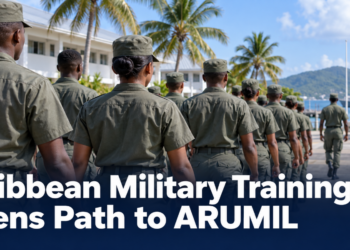Caribbean military candidates beginning basic training for ARUMIL or CURMIL
