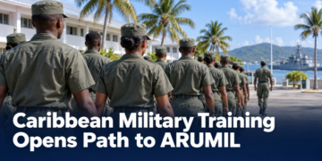 Caribbean military candidates beginning basic training for ARUMIL or CURMIL