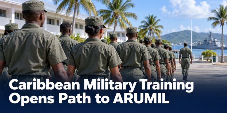 Caribbean military candidates beginning basic training for ARUMIL or CURMIL