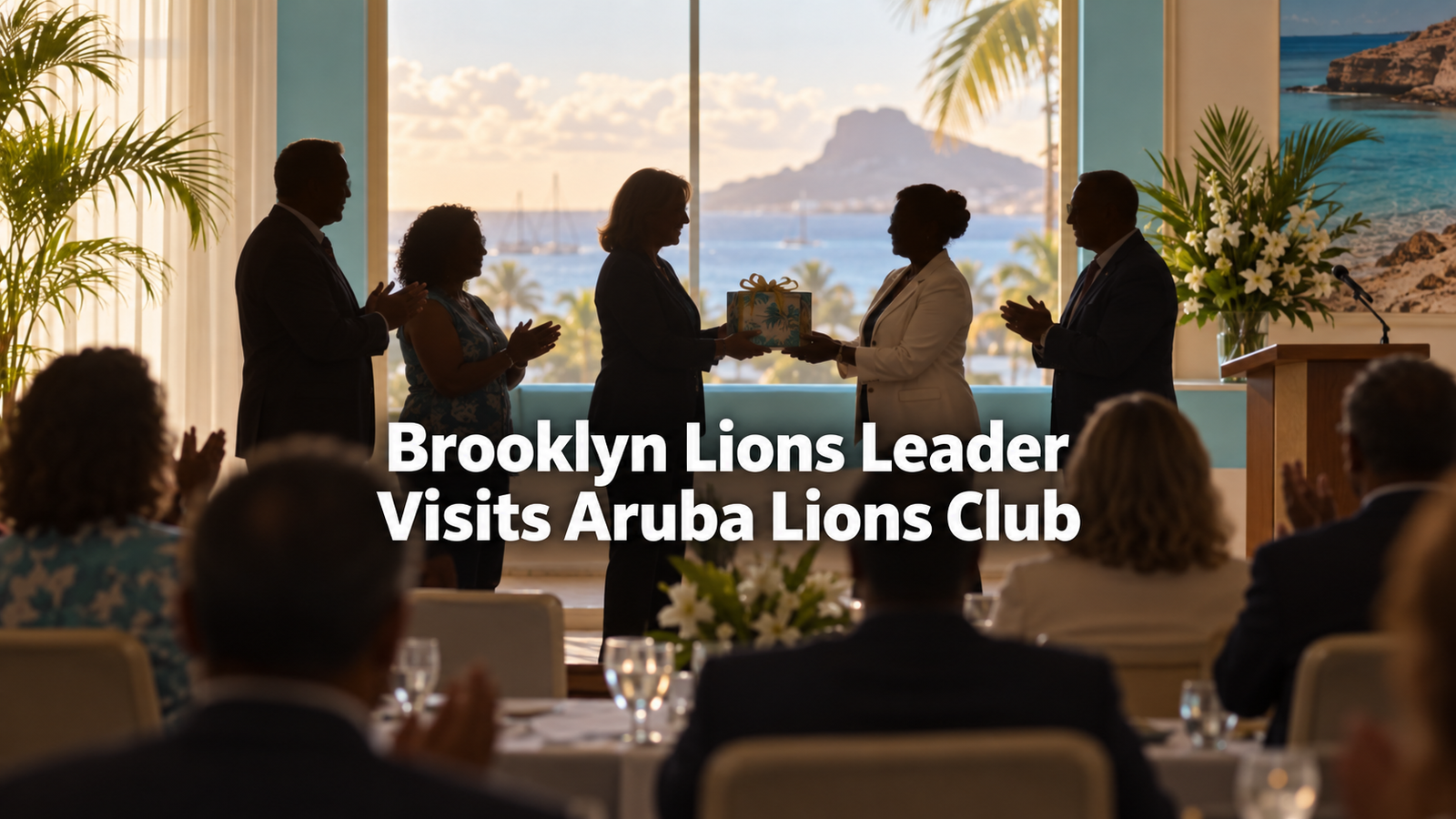 Brooklyn Lions Leader Visits Aruba Lions Club International Lions leader meeting Aruba Lions Club representatives