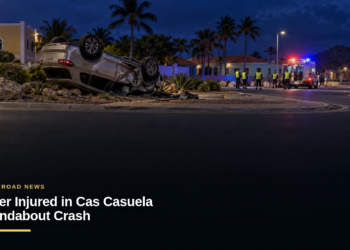 Driver Injured in Cas Casuela Roundabout Crash