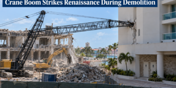 Crane Boom Strikes Renaissance During Demolition
