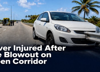 Driver Injured After Tire Blowout on Green Corridor
