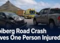 Hooiberg Road Crash Leaves One Person Injured Damaged car and truck after a collision on Hooiberg road in Aruba