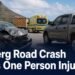 Damaged car and truck after a collision on Hooiberg road in Aruba