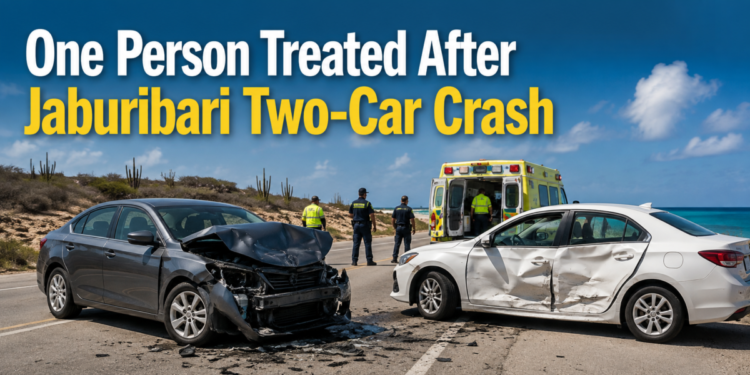 One Person Treated After Jaburibari Two-Car Crash