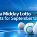 Aruba Midday Lotto Results for September 13