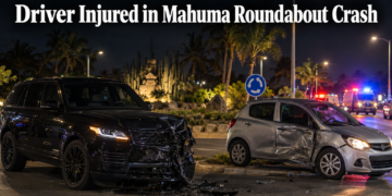 Driver Injured in Mahuma Roundabout Crash Driver Injured in Mahuma Roundabout Crash
