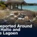 Discarded litter near a coastal palapa at Mangel Halto Aruba