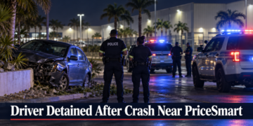 Driver Detained After Crash Near PriceSmart