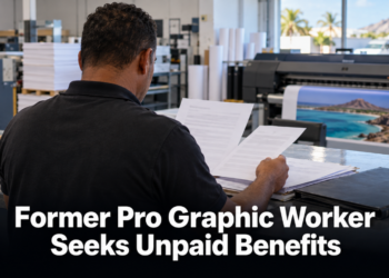 Former Pro Graphic Worker Seeks Unpaid Benefits