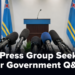 Microphones in an Aruba press room representing a request for regular government questions