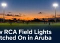 New RCA Field Lights Switched On in Aruba New RCA field lights illuminating a football pitch in Aruba
