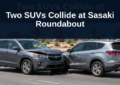 Two SUVs Collide at Sasaki Roundabout Two SUVs Collide at Sasaki Roundabout