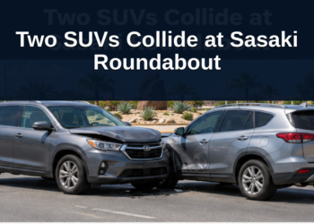 Two SUVs Collide at Sasaki Roundabout