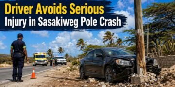 Driver Avoids Serious Injury in Sasakiweg Pole Crash