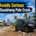Driver Avoids Serious Injury in Sasakiweg Pole Crash Driver Avoids Serious Injury in Sasakiweg Pole Crash