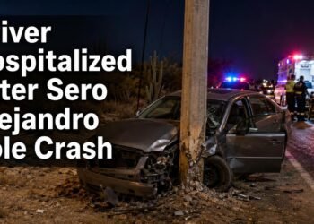 Driver Hospitalized After Sero Alejandro Pole Crash