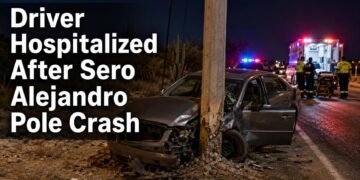 Driver Hospitalized After Sero Alejandro Pole Crash