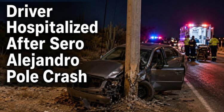 Driver Hospitalized After Sero Alejandro Pole Crash