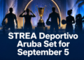Athlete silhouettes and trophy for STREA Deportivo Aruba on September 5