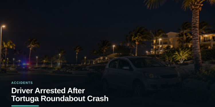 Driver Arrested After Tortuga Roundabout Crash