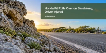 Honda Fit Rolls Over on Sasakiweg, Driver Injured Honda Fit Rolls Over on Sasakiweg, Driver Injured — ArubaNews.ca featured image