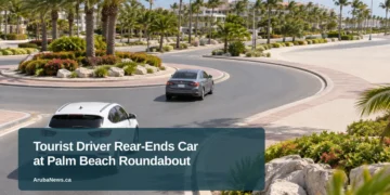 Tourist Driver Rear-Ends Car at Palm Beach Roundabout Tourist Driver Rear-Ends Car at Palm Beach Roundabout — ArubaNews.ca featured image