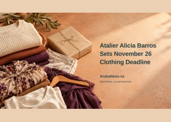 Editorial illustration of folded clothing and a hanger; not a photograph of the atelier or collection.