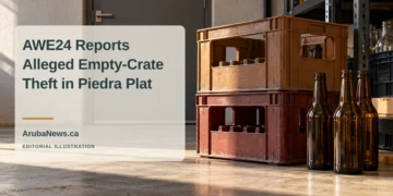AWE24 Reports Alleged Empty-Crate Theft in Piedra Plat Editorial illustration of unbranded empty bottle crates and glass bottles in a stockroom; not evidence or footage of the Piedra Plat allegation.