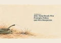 Conceptual watercolor-charcoal illustration of a coiled garden hose and an arc of water over abstract grass, with the Alto Vista brush fire headline and ArubaNews.ca branding; not the actual scene or a house fire.