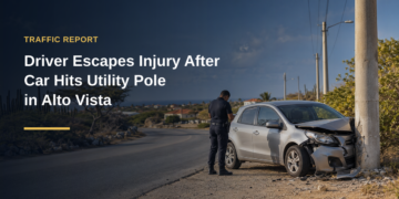 Driver Escapes Injury After Car Hits Utility Pole in Alto Vista
