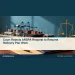 Conceptual editorial illustration of unmarked cargo pier model beside a closed contract folder and plain balance scale on a desk, steel blue and amber palette, side view; no real refinery, documents, logos or text. Not a photograph of the actual people, documents or location.