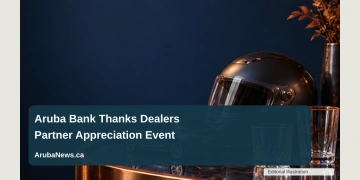 Conceptual editorial illustration of a small unbranded model car beside a motorcycle helmet and two empty glasses on a reception table, navy and copper palette, no logos; not a documentary photograph of the people, venue or event.