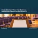 Aruba Chamber Plans Free Business Registration Session on November 11 Conceptual editorial illustration: Empty generic seminar seating and a blank clipboard, bright gold and muted purple, inviting wide interior; no people, actual Chamber venue, letters, digits, logos or text. Not a photograph of the reported people or event.