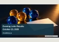 Conceptual editorial illustration of minimal cobalt-blue and amber unnumbered lottery balls on a dark midnight table with a blank paper slip, low oblique perspective, clean negative space, no numbers or logos; not a documentary photograph.