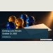 Aruba Evening Lotto Results for October 23, 2026 Conceptual editorial illustration of minimal cobalt-blue and amber unnumbered lottery balls on a dark midnight table with a blank paper slip, low oblique perspective, clean negative space, no numbers or logos; not a documentary photograph.