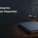 Conceptual editorial illustration of balance scales and a closed legal folder, not a real courtroom or case evidence, with an Aruba firearms sentences headline and ArubaNews.ca branding.