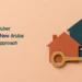 Conceptual cut-paper editorial illustration of abstract house shapes and a key, with a Dangui Oduber housing-proposal headline and ArubaNews.ca branding.