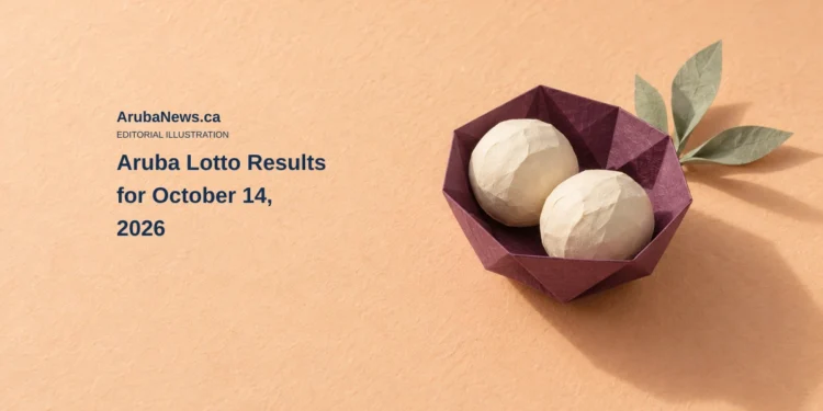 Conceptual folded-paper illustration of a plum bowl with two unmarked ivory paper spheres and sage paper leaves on apricot; not official lottery equipment or draw evidence.